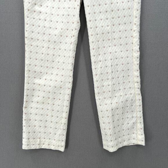 ZADIG & VOLTAIRE Posh Flower Deluxe Pants Womens S White Jacquard Straight Crop - Picture 7 of 15